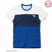 heren abercrombie and fitch korte tees gestreept moose logo blauw wit koningsblauw Quick Overhemd g8vvw801